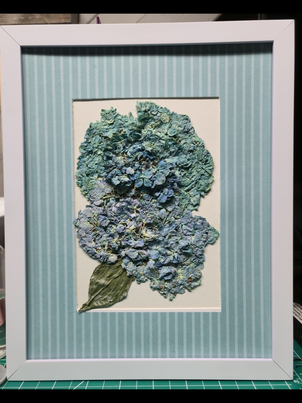 Textured Aqua Hydrangea Mixed-Media Wall Art